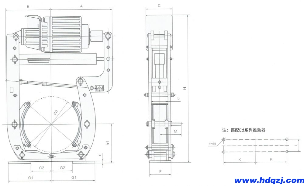 YW-L電力液壓鼓式制動(dòng)器外形尺寸圖.jpg