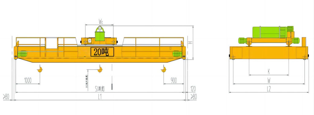 20噸電動葫蘆雙梁起重機結(jié)構(gòu)圖紙