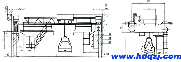 QZ型5噸、10噸、16噸電動抓斗橋式起重機