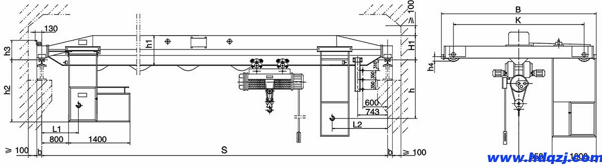 BD型1～10t防爆電動(dòng)單梁橋式起重機(jī)