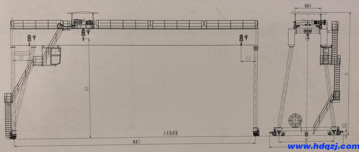 雙主梁門式起重機(jī)結(jié)構(gòu)
